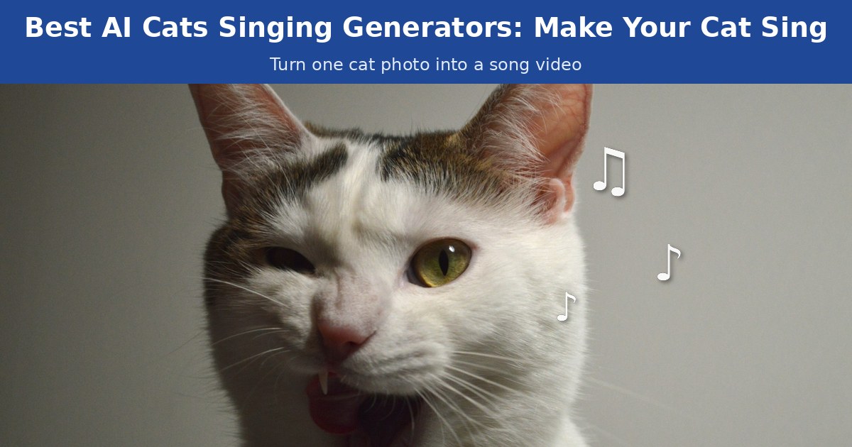 Realistic cat photo turned into a singing video with an AI cats singing generator