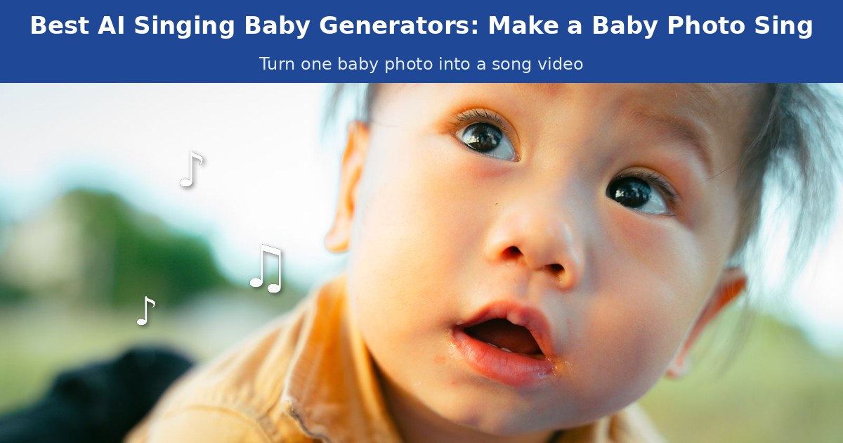 Realistic baby photo turned into a singing video with an AI singing baby generator